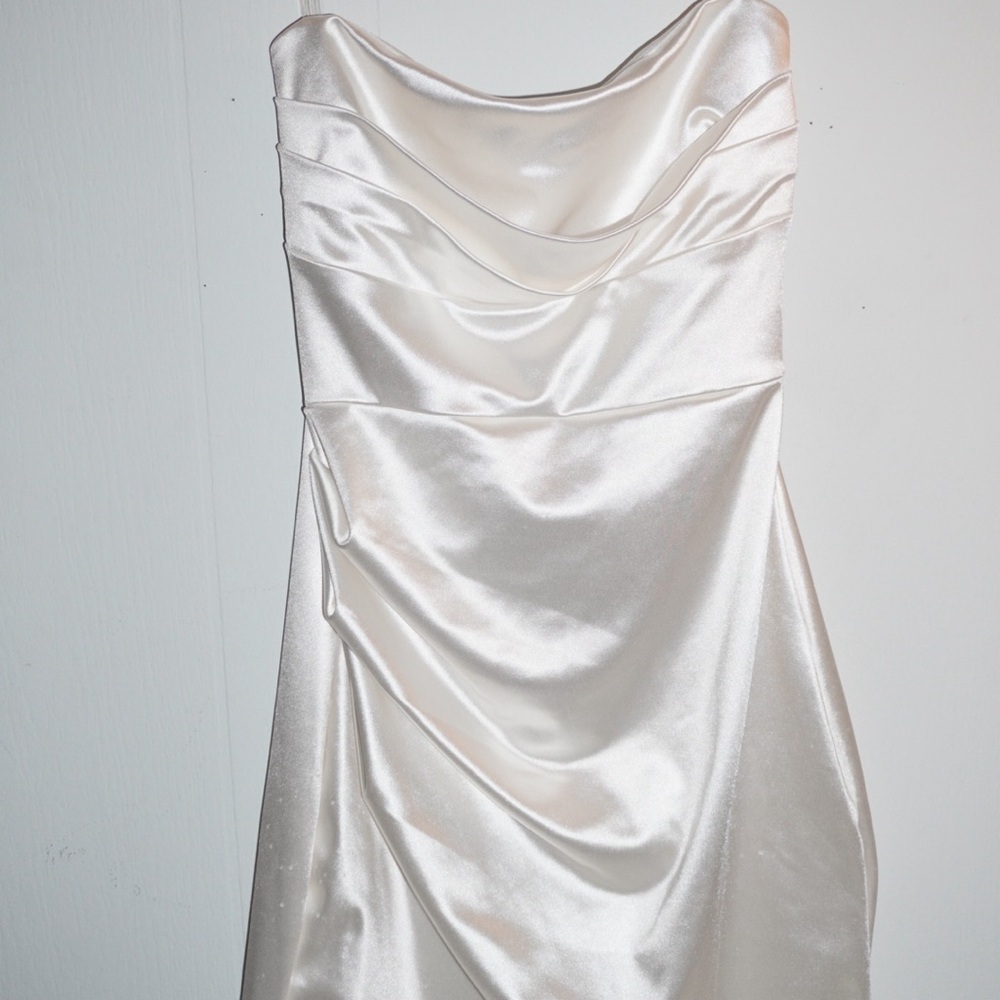 Elegant White Satin Dress